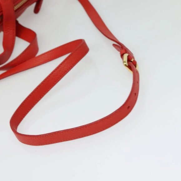 Salvatore Ferragamo Vala Hand Bag Leather 2way Red Gold Auth - Picture 8 of 16